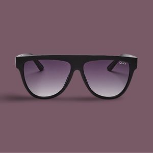 Quay Last Night Flat Brow Sunglasses in Black.
